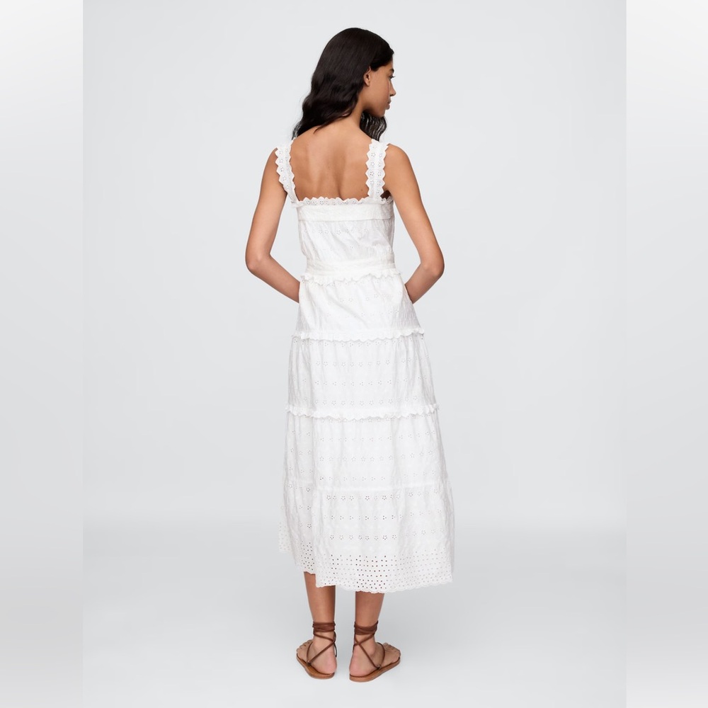 NWT GAP x DÔEN White Eyelet Midi Dress - M - Picture 3 of 8